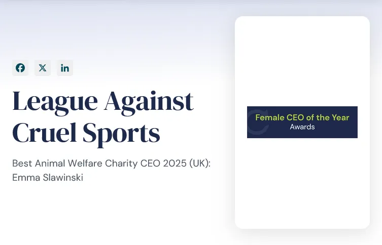 League Against Cruel Sports CEO Emma Slawinski